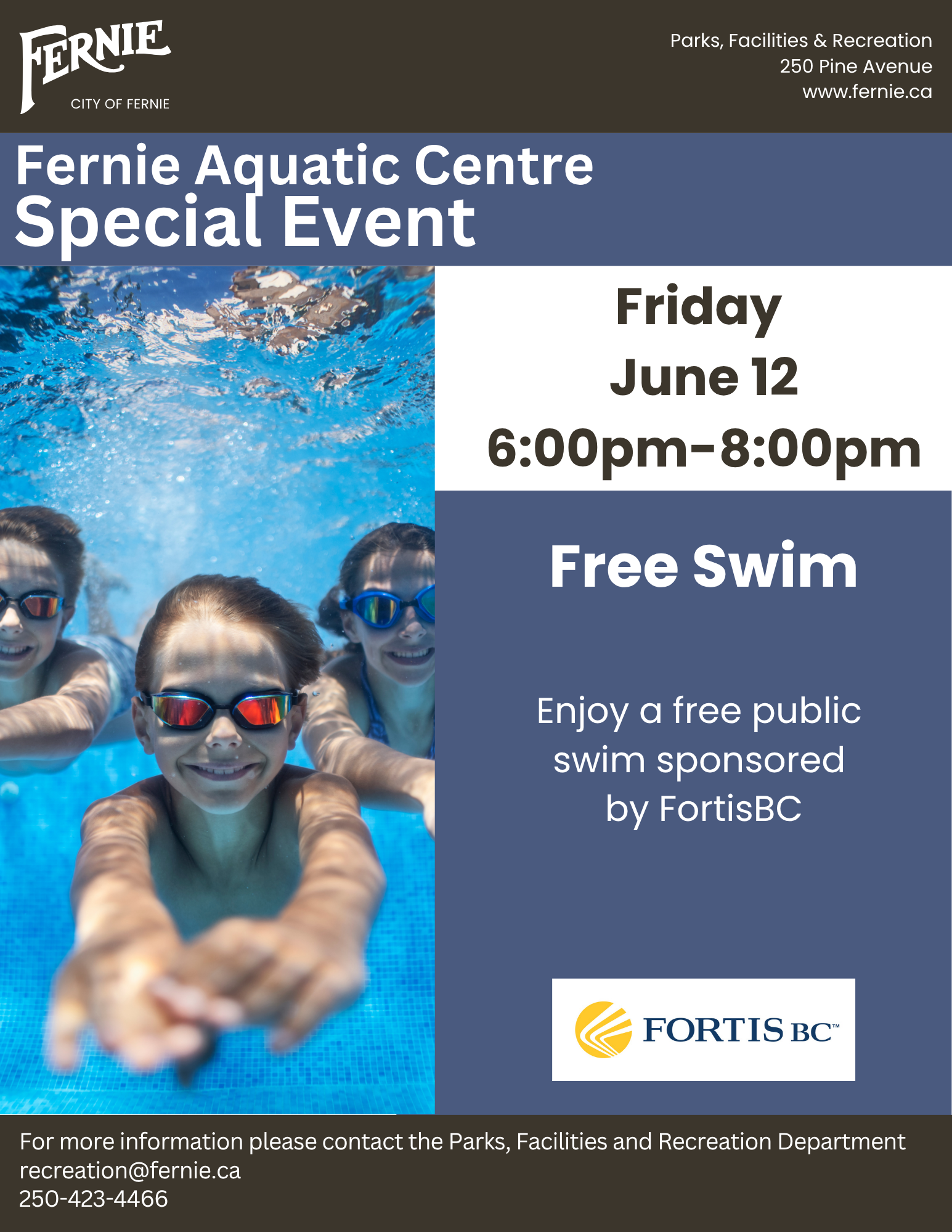 City of Fernie | Free Swim