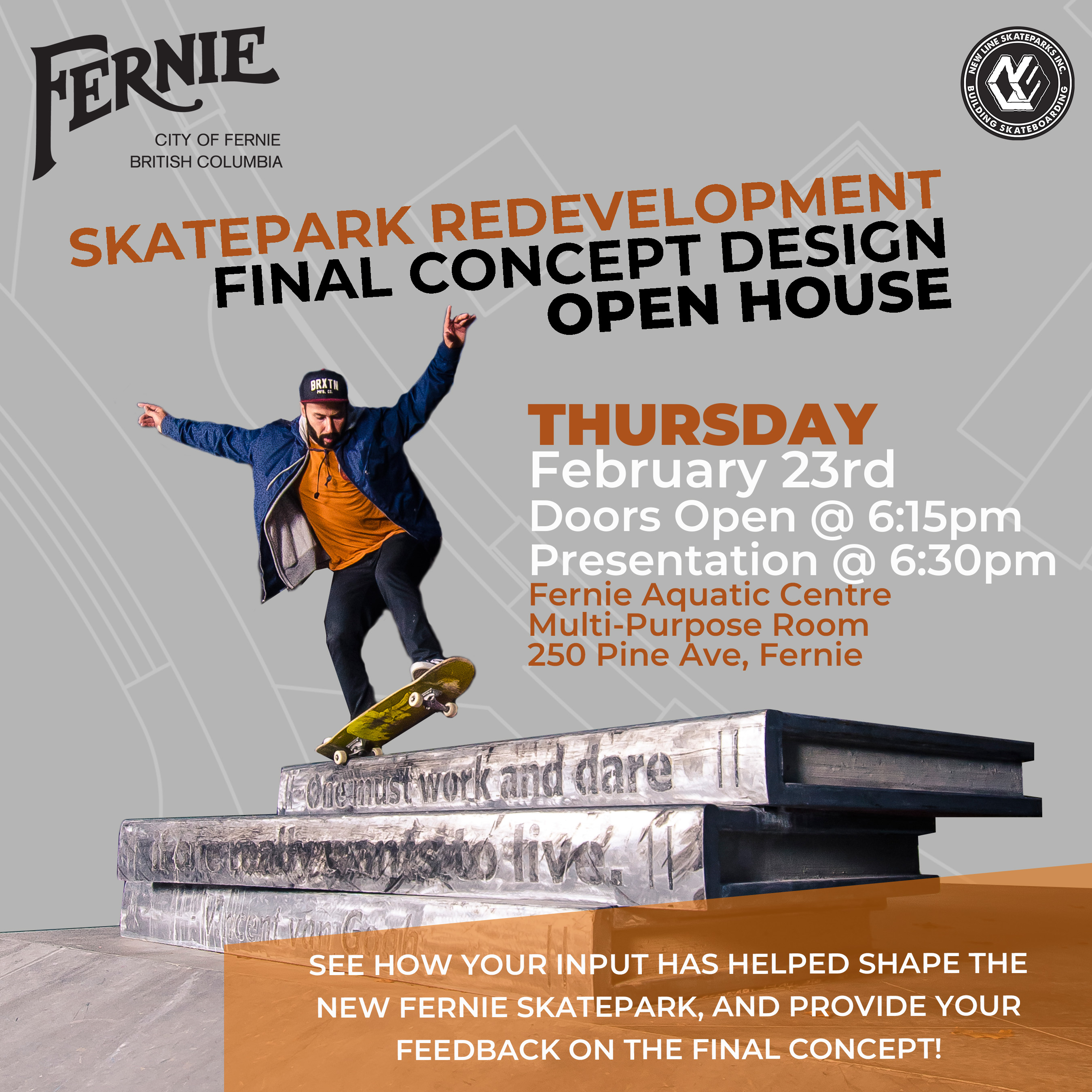 City of Fernie | Skatepark Redevelopment Final Concept Design Open House